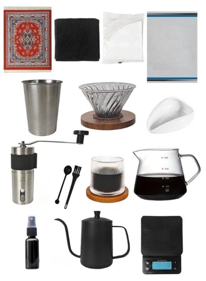 إج مجموعة أدوات تقطير V60 - طقم مكون من 16 قطعة مع حقيبة قهوة - Image 2